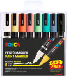 uni Dekormarker 1, 8-2, 5mm, Uni Posca PC-5M 6+2db-os készlet (2UPC5M6PC5BR2) - web24