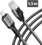 AXAGON Adaptor AXAGON ADE-CM15 USB-C Gigabit Ethernet cu cablu de rețea CAT6 RJ-45 integrat, 1, 5 m, negru (ADE-CM15)