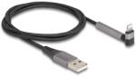Delock Cablu de date și încărcare Delock USB tip A - Lightning pentru dispozitive iPhone, iPad și iPod, cu funcție de menținere a poziției îndoite, negru, lungime 1, 5 m, MFi