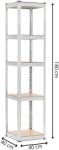 Springos Raft industrial metalic Springos cu plăci MDF 180x40x40cm - capacitate de încărcare 500kg (HA5281) Raft