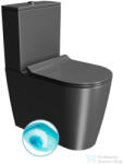 SAPHO GSI KUBE X monoblokkos WC, Swirlflush, alsó/hátsó kifolyású, dual matt fekete (941926K) (941926K)