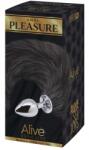 Alive Black & White Fox Tail M bolyhos fekete farok dugó, méret (8433345711409)