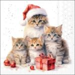 Ambiente Karácsonyi cicás szalvéta - 25x25 cm - Meaowy Christmas (VR-32521005)