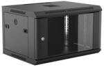 Xtech 6U fali rack szekrény 600x450 mm, fekete, hegesztett