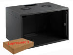 Mirsan 7U 19" fali rack szekrény 535x400 mm, fekete, lapraszerelt
