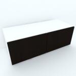 Spectral Mobila Armonia Comoda alba cu 2 usi cu sistem "PUSH TO OPEN" fronturi MDF Wenge Comoda