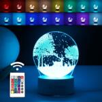 Flippy Lampa LED decorativa, Flippy, 3D, Peisaj de iarna, cu telecomanda, doua moduri de alimentare USB si baterii, 20 cm inaltime, din material acril si lumina multicolora, alb (teo-124583)