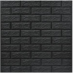 Flippy Set 10 Placi Tapet 3D, Flippy, 70 x 77 cm, Grosime 3 mm, din Polietilena, Model Caramida, Suprafata acoperita 5.3 mp, Gri Antracit (teo-128801)