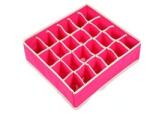 Flippy Cutie De Depozitare, Flippy, Pentru Lenjerie, Sosete Si Sutiene, Material Textil, 24 Compartimente, 32 x 32 x 10 cm, Culoare Roz (teo-133699)
