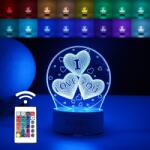 DEPOZIT LICHIDARE STOC Lampa LED decorativa, Flippy, 3D, cu text I love you , doua moduri de alimentare USB si baterii, 20 cm inaltime, din material acril si lumina multicolora, alb - (teo-124604-LICHIDARE)