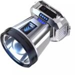 Flippy Lanterna Power Bank LED, Flippy, cu Suport pentru Cap, Incarcare USB, Raza 100-200m, 5W, 3 Trepte de Lumina, Afisaj Baterie, Argintiu (teo-132865)