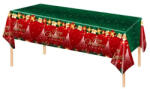 Flippy Fata de Masa Festiva, Flippy, Dreptunghiulara, Imprimeu Merry Christmas, Tema Craciun, Rezistenta la Apa, din PVC, 137 x 274 cm, Rosu Verde (teo-132640) Fata de masa