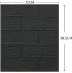 Flippy Set 10 Placi Tapet 3D Flippy, 35 x 38 cm, 3 mm, 1.33 mp, Negru (teo-128821)