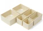 Flippy Organizator pentru Sertar, Flippy, 3 Marimi, pentru Lenjerie, Tricouri, Sosete, 6 Piese, Pliabil, Stivuibil, din Tesatura, Alb (teo-133661)