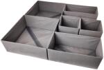 Flippy Organizator pentru Sertar, Flippy, 3 Marimi, pentru Lenjerie, Tricouri, Sosete, 6 Piese, Pliabil, Stivuibil, din Tesatura, Gri (teo-133660)