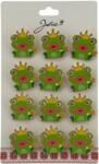 Flippy Set 12 Brose Martisor pentru Copii, , Jolie, Model Broscuta cu Coronita, Verde (teo-134014)