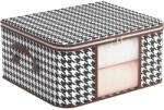 Flippy Cutie de Depozitare Pliabila, Flippy, 55x35x25 cm, 50 L, Fereastra Frontala, cu Fermoar Bidirectional, Suport Baza Stabil, Imprimeu in Carouri (teo-133391)