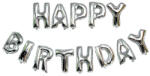 Flippy Set 13 Baloane Folie, Flippy, Tip Ghirlanda, Model Happy Birthday, 40 cm, Argintiu (teo-124733)