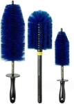 Flippy Set 3 Piese pentru Cosmetica Auto, Flippy, din Plastic si Otel, Maner Ergonomic, Perie Butuc, Anvelope, Detalii, Albastru (teo-133006)