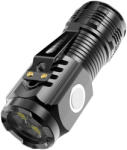 Flippy Lanterna cu 3 Nuclee Led, Flippy, Incarcare USB, Autonomie 4-20h, Raza Maxima 100-200 m, 5W, 4 x 4 x 9 cm, Suport de Agatat, Fund Magnetic, Negru Galvanizat (teo-132860)