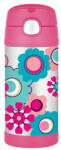 Thermos FUNtainer Gyerek termosz szívószállal - virágos 355 ml
