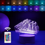 Flippy Lampa LED decorativa, Flippy, 3D, Vapor, cu telecomanda, doua moduri de alimentare USB si baterii, 20 cm inaltime, din material acril si lumina multicolora, alb (teo-124584)