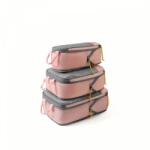 Flippy Set 3 Genti de Calatorie Flippy, Pentru Depozitare, Compresibile, 3 Dimensiuni, Mic, Mediu, Mare, Impermeabile, Fermoar Dublu, Roz (teo-126015)