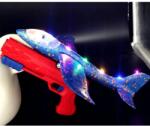 Flippy Pistol cu Lansator de Avion, Flippy, din Polistiren+Plastic, +3 Ani, Avion 38 cm, Lansare 10 m, cu Lumini si Roti, Rosu Albastru (teo-131555)