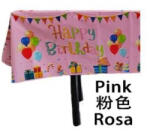 Flippy Fata de Masa, Flippy, din Folie, Imprimeu Happy Birthday cu Baloane, 137 x 274 cm, Roz (teo-130097) Fata de masa