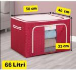 Flippy Cutie de Depozitare Pliabila, Flippy, 66 L, din Tesatura Oxford, 50x40x33 cm, Fereastra Frontala, 2 Usi de Acces cu Fermoar Bidirectional, Cadru Metalic, Suport Baza Stabil din Plastic, Imprimeu Bulin