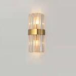 DEPOZIT LICHIDARE STOC Lampa de Perete in Interior, Flippy, Lampa de Lux pentru Decor de Interior, Corp de Iluminat Tip aplica, din Inox Auriu si Cristal, Lumina Calda Rece Neutra, 30 x 14 cm, Ideal pentr (te