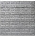 Flippy Set 10 Placi de Tapet, Flippy, Autoadezive, 70 x 77 cm, 2.5 mm Grosime, Suprafata Acoperita 5.3 mp, din PVC, Model Caramida, Argintiu (teo-135748)