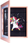 Flippy Rama Foto Flippy, cu Magnet, din Lemn, cu Spatiu Pentru Depozitare, Pentru Desene si Picturi A4, Sticla Securizata, Rama MDF, 21x30 cm, Roz (teo-132453)