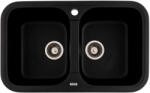 FLOW FCB-7647TBA 2, Chiuveta de bucatarie din granit cu doua cuve, seria TWINS, Black Anthracite, 765x470x190 mm, FLOW (ETF-18270) Chiuveta