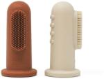 Mushie PERIUȚE DE DINȚI DIN SILICON PENTRU DEGET Variantă: Clay/shifting sand