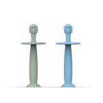 Matchstick Monkey PERIUȚĂ DE DINȚI PENTRU EXERSARE CU OPRITOR Variantă: MINT GREEN AND LIGHT BLUE
