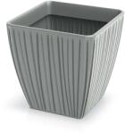 Ethick Ghiveci de flori din plastic Fero Square 40 cm, gri beton