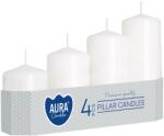 AURA Lumânări albe de Advent, înălțimi diferite - 4 buc