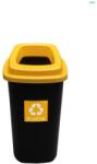 Plafor Cos plastic reciclare selectiva, capacitate 90l, PLAFOR Sort - negru cu capac galben - plastic (PL-705-01) - vexio Cos de gunoi