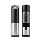  Set 2x Macinator electric gravitational pentru piper si sare, Huslog, negru-silver, 25W