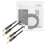 LogiLink Audio kábel, 2x2 Banán csatlakozó, fém, 5 m (LOGILINK_CA1211) (LOGILINK_CA1211)