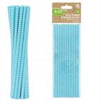 GoDan Szülinapi Papír Szívószál Eldobható Világoskék 19, 7 cm 12 db (300000249)