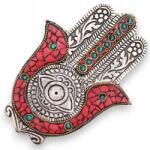 Ancient Wisdom Hamsa Füstölőtartó állvány Piros-Zöld Tömör, Fém 13 × 5, 5 cm (PAIH-15)