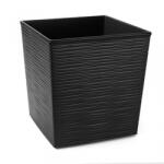 Harasim Műanyag virágcserép Juka bordázott 300x300 mm, fekete