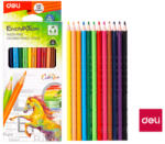 Deli háromszögletű ColoRun famentes színesceruza 12 szín EC00100