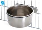JKAnimals Castron Inox Pasari cu Inel si Sistem de Fixare pe Colivie (7.5cm, 10cm) - Solutia profesionala si igienica pentru hranire si adapat
