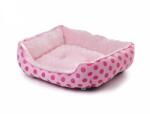 JK ANIMALS Patut pentru Catei JK Puppy M 56x46 cm - Canapele Luxoase din Plus cu Buline, Decupaj Frontal Jos si Baza Antiderapanta