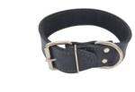 petRO Zgarda caini Piele Naturala Dubla - Forta Extrema petRO Neagra, Gigant 5 cm Latime, Fabricata Artizanal in Romania (42cm - 73cm Gat)