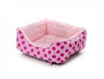 JK ANIMALS Patut pentru Catei JK Puppy S 45x40 cm - Canapele Luxoase din Plus Moale cu Buline, Decupaj Frontal si Baza Antiderapanta