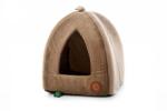 JK ANIMALS Iglu pentru Caini si Pisici JK Maro 32 cm - Culcus Tip Casuta din Material Raiat si Plusat, Perna Detasabila si Baza Antiderapanta